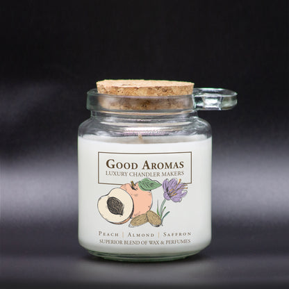 Luxury Scented Candle - Peach, Almond & Saffron