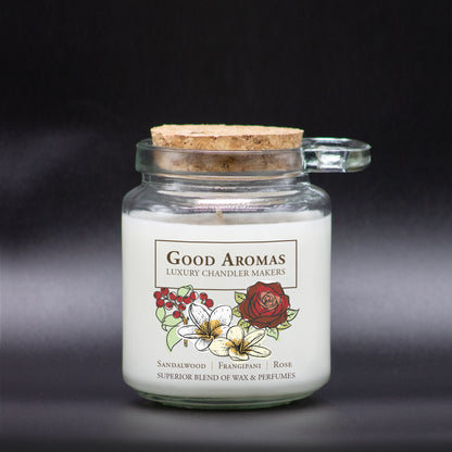Luxury Scented Candle - Sandalwood, Frangipani & Rose